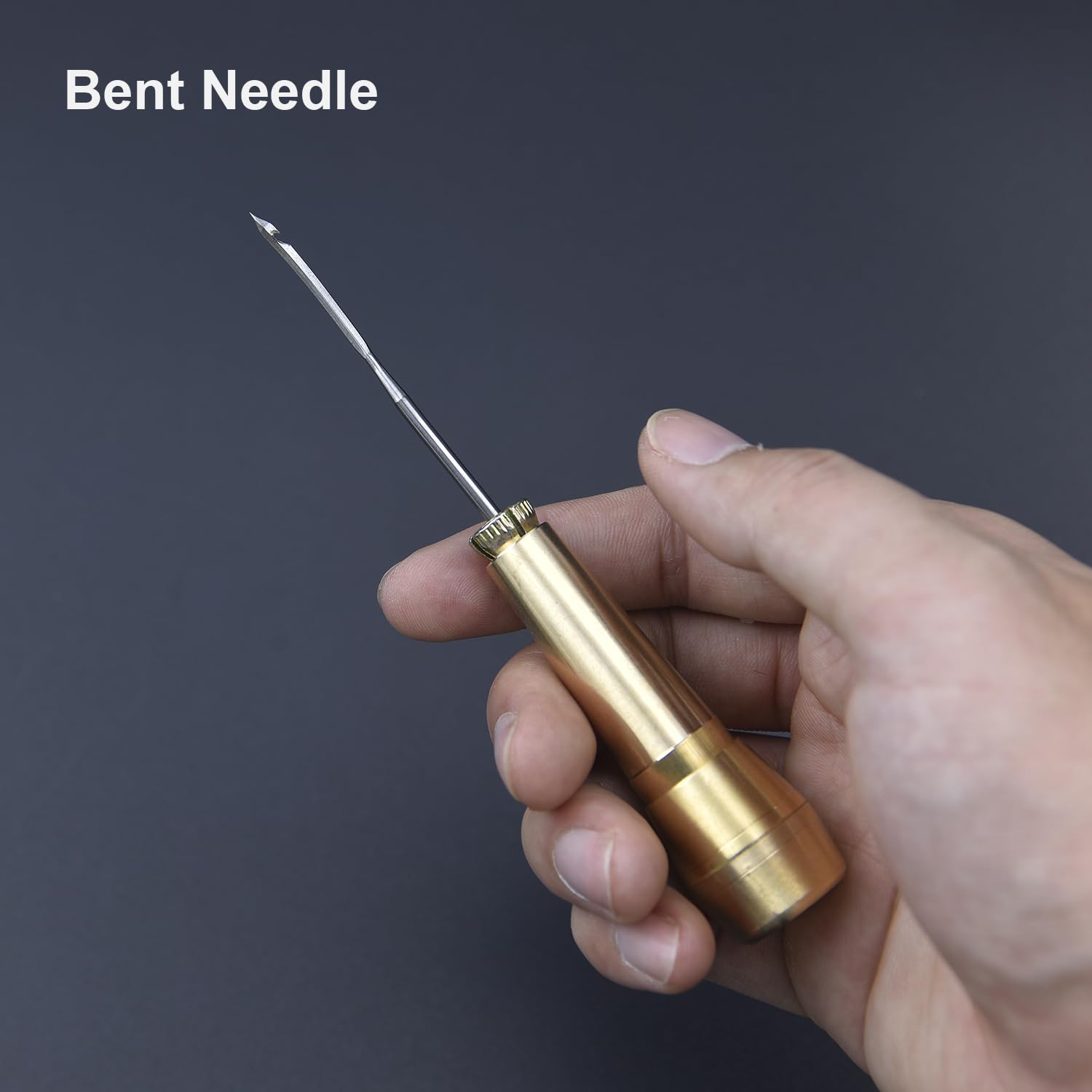 abolius 2 Pcs Leather Sewing Awl Needle with Copper Handle, Sewing Awl Hand Stitcher Shoe Repair Tool Kit, Leather Craft Needle Kit Shoe Repair Tool with 6 Needles