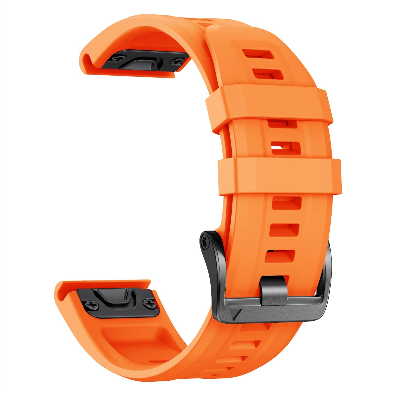 NotoCity for Garmin fenix 7/6/5/7 Pro/6 Pro/5 Plus/8 47mm Strap,22mm Silicone Watch Strap for Garmin Forerunner 945/955/965/970/Instinct2/Instinct 3/E 45mm/Approach S60/S62/S70 47mm(orange)