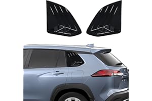 XYHGM for Corolla Cross 2022 2023 Exterior Accessories Sporty Car Rear Side Window Louvers Air Vent Scoop Shades Cover Trim Blinds 2PCS(Bright Pitch Black)