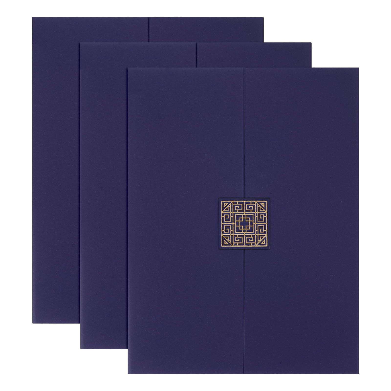PATIKIL Certificate Holders, 3Pcs Tri Fold Certificate Diploma Cover for 8.5x11 Certificates Paper, Cardstock, Document Papers, Blue