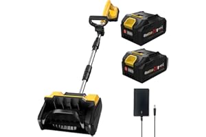 GROVECRAFT 20V 13-Inch Cordless Brushless Snow Shovel, Cordless Snow Blower with Two 4Ah Battery, Battery Snow Blower with Directional Plate & Adjustable Front Handle (2 * 4Ah Battery & Quick Charger Included)