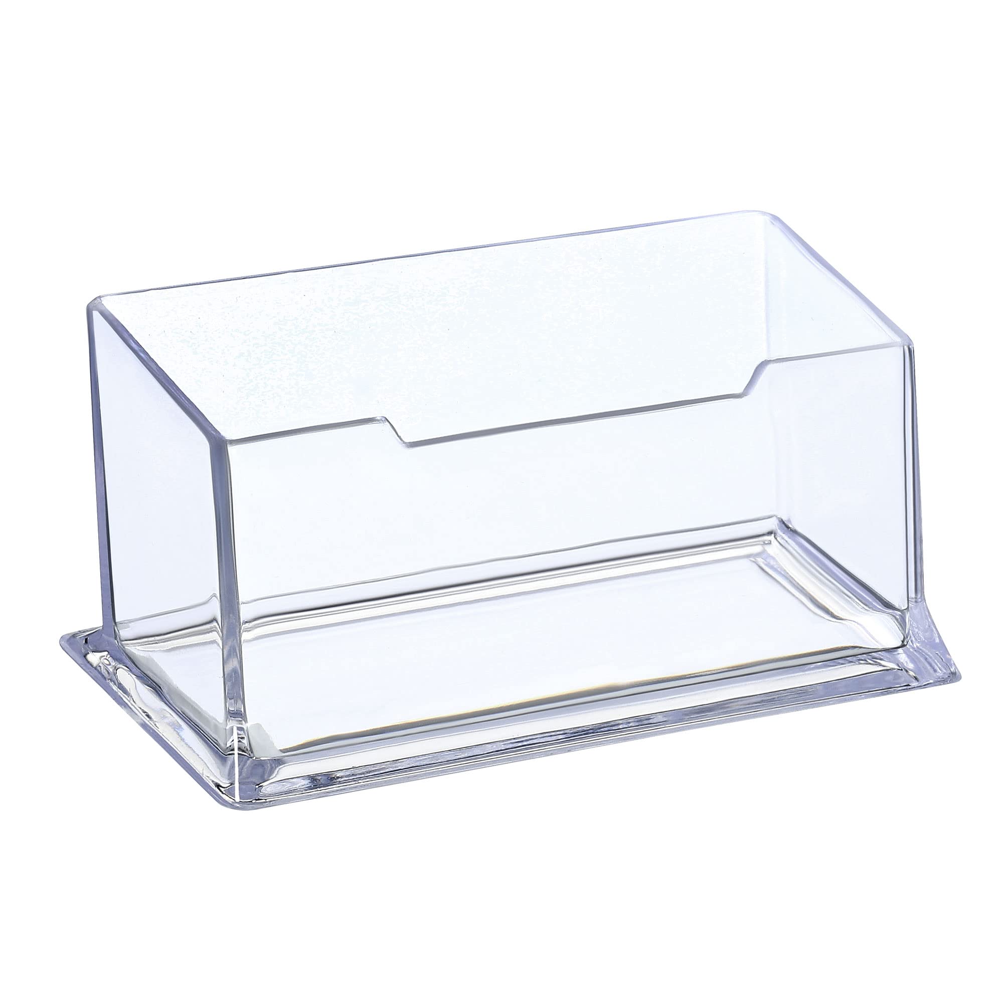 PATIKIL 105x45x40mm Business Card Holder, Acrylic 1 Slot Desktop Name Cards Display Stand for Office Desk, Clear