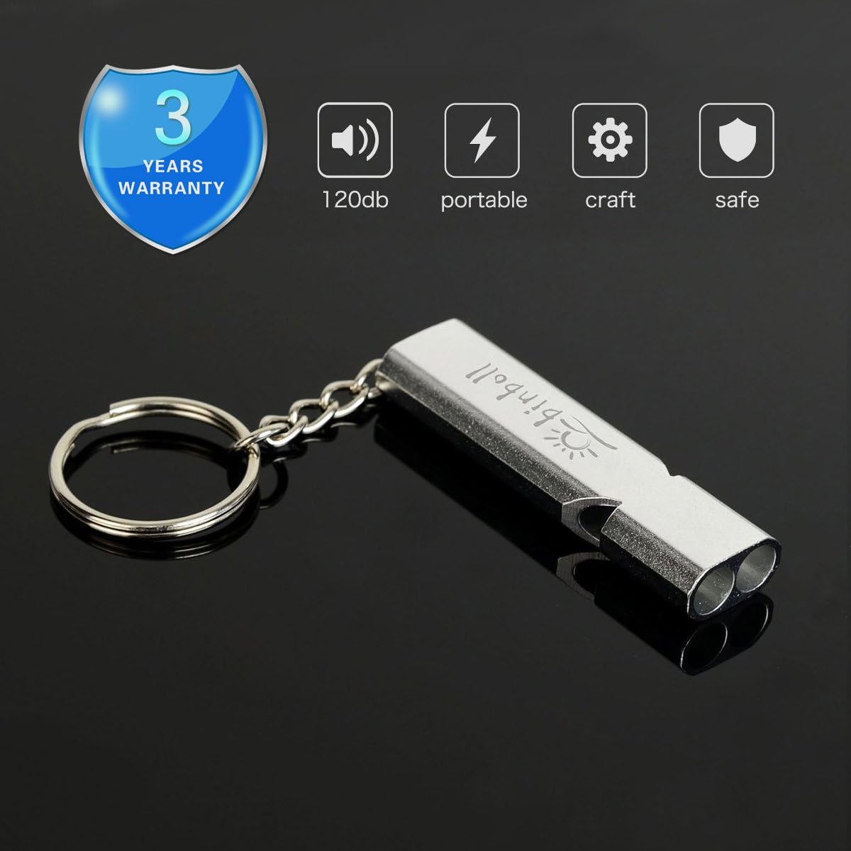 Binboll Double-Tube Whistle Aluminum Alloy Survival Whistle for Outdoor Needs Sports Referee Emergency : Sports & Outdoors