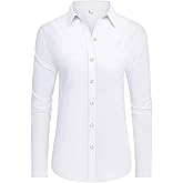 siliteelon Button Down Shirts Dress Shirts for Women Long Sleeve Womens Work Shirts Regular Fit Cotton Dress Shirts