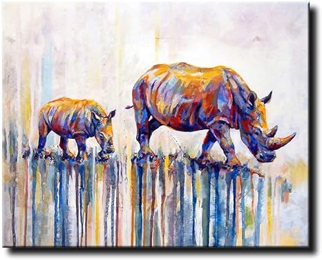 Amazon Co Jp 数字によるdiy油絵キット抽象動物水彩画サイのテーマデジタル絵画キャンバスギフト大人のための子供の誕生日結婚式の宿泊施設またはクリスマスの装飾40 50センチメートル ホーム キッチン