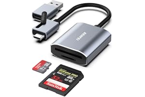 BENFEI Memory Card Reader, USB Type-C/Type-A to SD TF Card Reader Compatible with iPhone 15 Pro/Max, MacBook Pro/Air 2023, iPad Pro, iMac, S23, XPS 17, Surface Book 3 and More