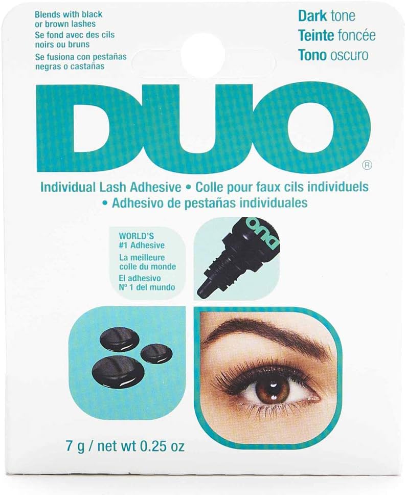 Duo Dark Lash Glue, Individual False Eyelash Adhesive, Striplash Adhesive, Latex Free, Rapid Dry, Dries Black, 7 g, (Pack of 1)
