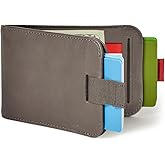Distil Union Wally Bifold 5.0 RFID Wallet with ID Window - Slim Bifold Wallet for Men with Money Clip, Premium Leather – Minimalist RFID Card Holder - Holds 14 Cards & 30 Bills - Gray