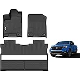 AIPOIL® Floor Mats for Honda Ridgeline 2017-2025 2026 Fits 1st & 2nd Row TPE All Weather Anti-Slip Floor Liners Full Set Custom Car Mats Accessories, Black