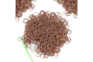 WEI LONG 6000-Pack Rubber Loom Bands Making Kit,50PCS S-Clips10-Hooks,Colorful Rubber Bands Refill Kits for Weaving DIY Crafting Gift (Coffe)