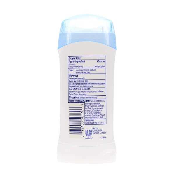 DOVE ORIGINAL CLEAN INVISIBLE SOLID ANTI-PERSPIRANT DEODORANT 2.6 OZ