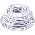 Monoprice 100ft RG6 (18AWG) 75Ohm, Quad Shield, CL2 Coaxial Cable with F Type Connector - White