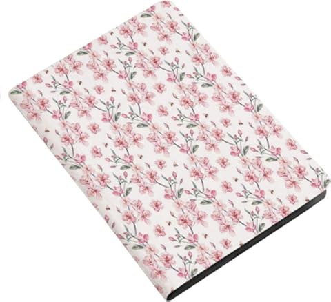 Funda para iPad 10.2 2019 (7a generación), diseño de flores japonesas de jardín floreciente de Sakura Cherry Branches ultradelgada de piel sintética con función de reposo/activación automática para i