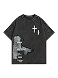 QJQ Men's Letter Graphic Tees Short Sleeve Crewneck