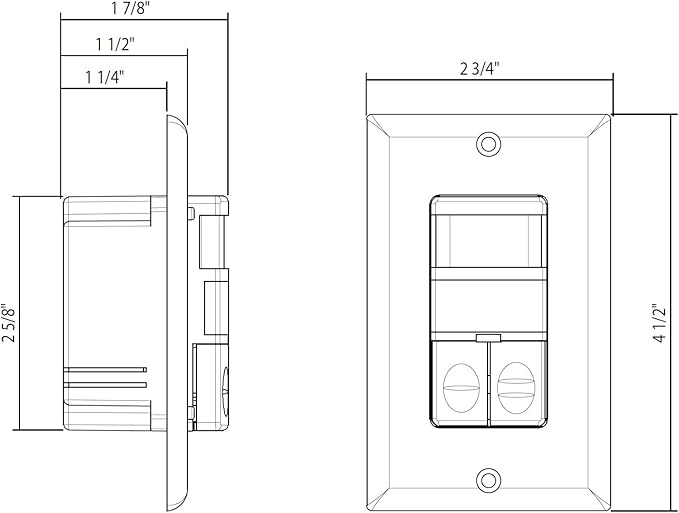 Nicor Lighting 180 Degrees Pir Occupancy Vacancy Motion Sensor Light Switch With Dual Relay In White Dos180lp Dwh