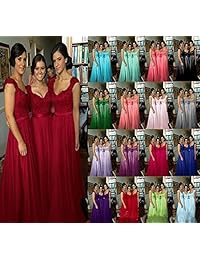 Fanciest - Vestido largo de encaje para dama de honor, para mujer