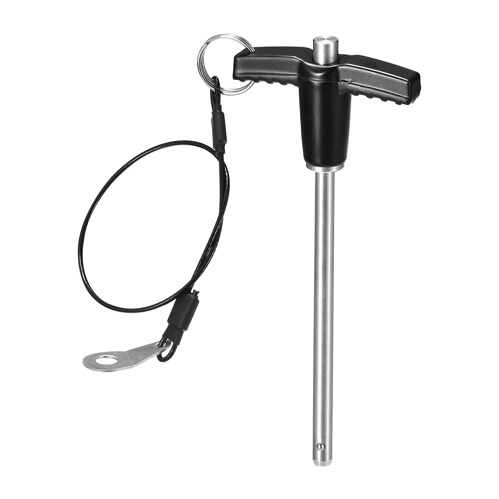 DTGN 6mmx80mm(DxL) T Handle Quick Release Pin - Good for Quickly Connecting and Hooking Up Components - 304 Stainless Steel Ball Locking Pin with Push Button - Black/Silver