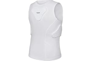 Dialudon Youth Padded Compression Vest Baseball Chest Protector Vest 4-Pads for Paintball Baseball Football Basketball Lacrosse