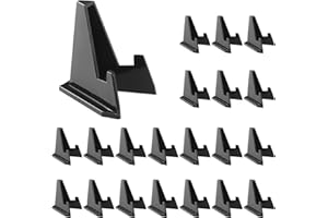 Reastar 20 Pack Card Stands, Acrylic Card Display, Mini Sports Card Holder, Black Card Stands for Displaying Trading Cards, Baseball Cards, Challenge Medals, Coins, Graded Card (2.28 Inch Tall)