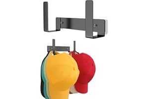 XQXA 1-Pack Hat Rack for Baseball Caps, Stainless Steel Hat Organizer for Baseball Cap, Hat Holder Storage, Hat Hanger Strong Adhesive/Wall Drilled for Door, Bedroom, Closet