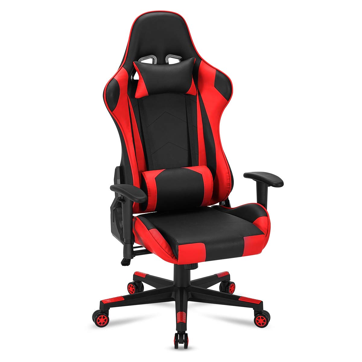 MELLCOM Gaming Chair Computer Game Chair Office Chair Ergonomic High Back PC Desk Chair Height Adjustment Swivel Rocker with Headrest and Lumbar Support Lumbar Pillow (Red)