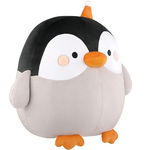 GAGAKU Cute Plushie Penguin Stuffed Animals, 30cm Fat Cartoon Cylindrical Plushies Super Soft Kawaii Plush Pillow Glows in The Dark Hugging Toy for Kid Girls & Boys Brithday