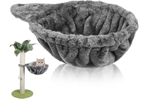 CORHAD Large Cat Tree Hammock Dark Grey Soft Plush Cat Nest Replacement Accessory Attachment Perfect for Interactive Play and