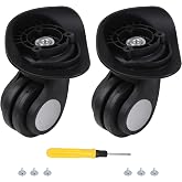 BQLZR Suitcase Luggage Caster Luggage Wheels Replacement Repair Mute Wheels 3.43" W024 Right with Screw Pack of 2