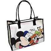 RCJERA Cute Canvas Tote Bag with Zipper & Inner Pocket, Reusable Gift Bag for Women, Large Work Beach Travel Tote