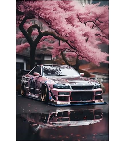 J.30000 絵　ポスター Amazon.com: Black 300zx JDM Wall Art for Japanese Tuner Car Fans