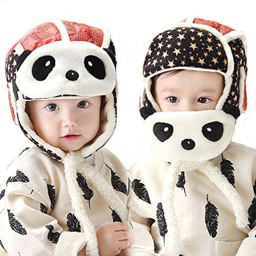 Boy Girl Cartoon Panda ushanka Cartoon Hats + Mask Winter Warm Cap