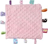 CREVENT Soft Plush Animal Face Security Blanket Pink Bear with Tag view 5