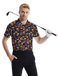 Xdceu Skull Golf Shirts for Men - Halloween