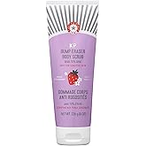 First Aid Beauty - KP Bump Eraser Body Scrub with 10% AHA, Keratosis Pilaris Exfoliator with Glycolic and Lactic acids, Helps Reduce Chicken Skin Bumps, Safe for Sensitive Skin, Strawberry Scent, 8 oz