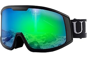 Ukoly Ski/Snowboard Goggles for Men Women, Snow Goggles HD Lens Anti-Fog Coating OTG Design UV400 Protection Windproof