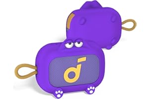 Wacanc for Anker Soundcore Select 4 Go Speaker Cartoon Cute Silicone Case Cover, Anti Scratch Shockproof Protective Skin Cover Compatible with Soundcore Select 4 Go Bluetooth Shower Speaker (Purple)