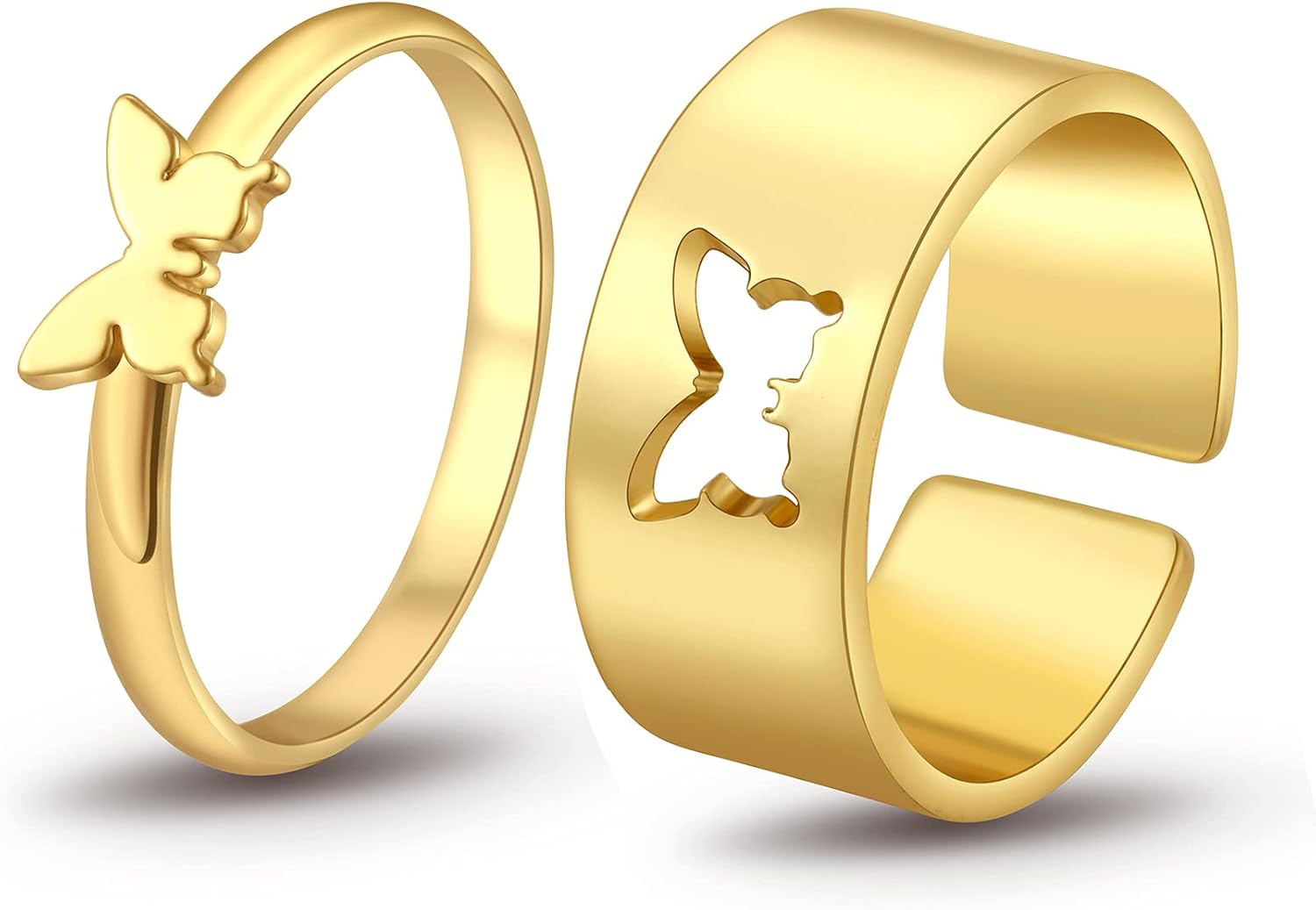 Butterfly Rings for Women Couples Ring Matching Butterfly Rings Pinky