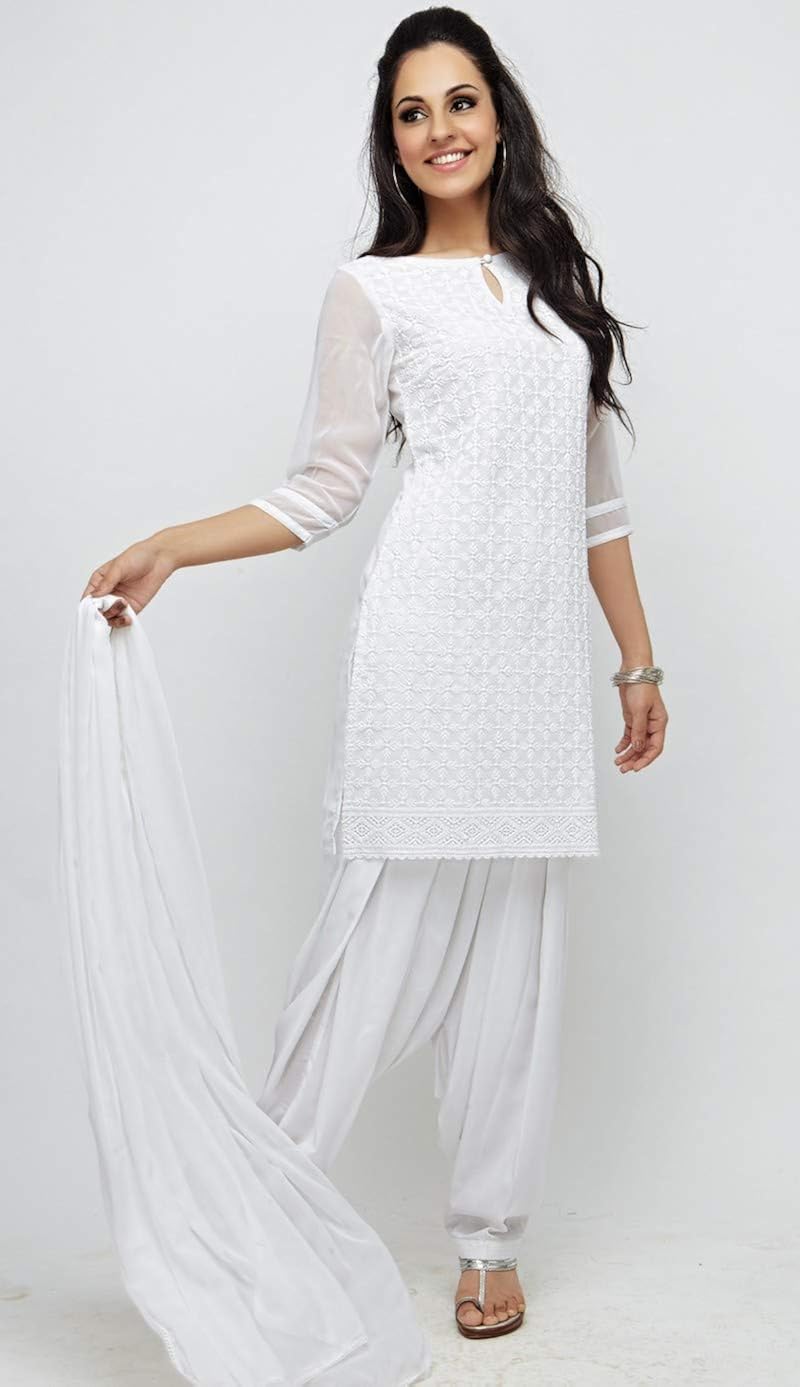 white colour churidar dress