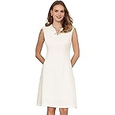 Hobemty Women's Tweed Dress 2026 Sleeveless V Neck Elegant Wedding Cocktail A-Line Dresses