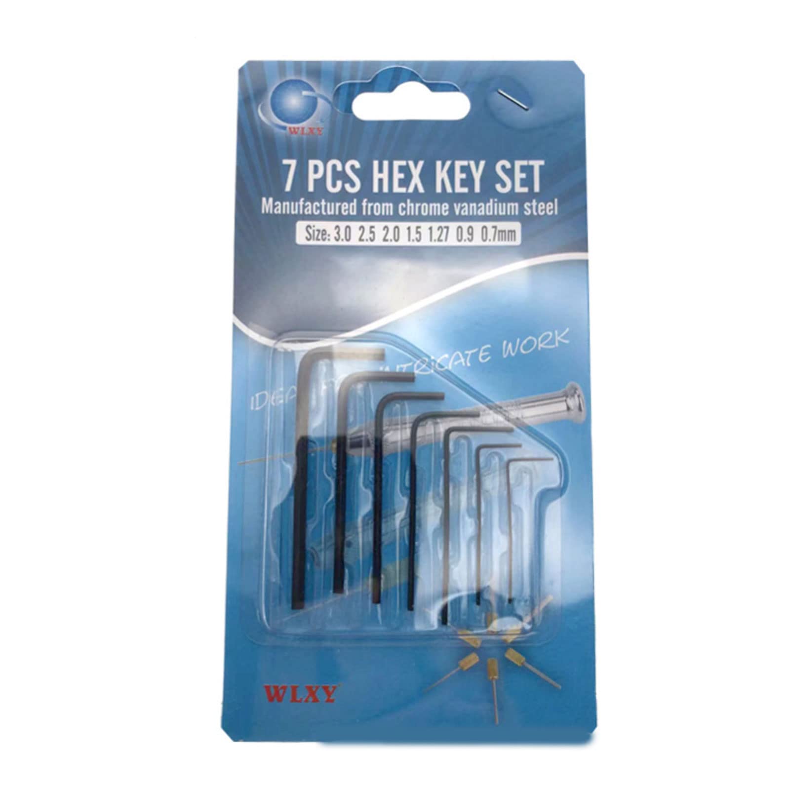 Buwei New 7Pcs 0.7mm-3mm Mini Hexagon Hex Allen Key Set Wrench Screwdriver Tool Kit