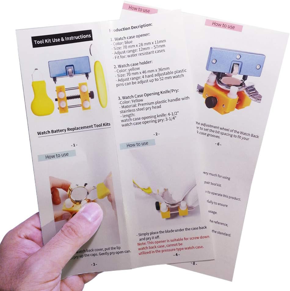 Watch Battery Replacement Tool Kit,Watch Back Case Remover and Watch Opener: Home Improvement