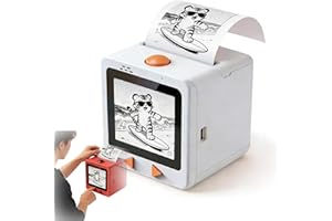 AI Sticker Box Printer, Ai Voice Stickerbox Printer Maker Mini Smart Thermal Label Printer With Display, Inkless Portable Sti