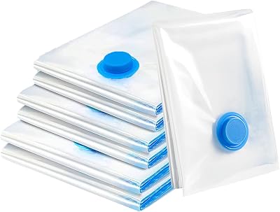 AMZJIMTOP Vacuum Storage Bags 6 Pack Jumbo Large Medium Double Zip Seal