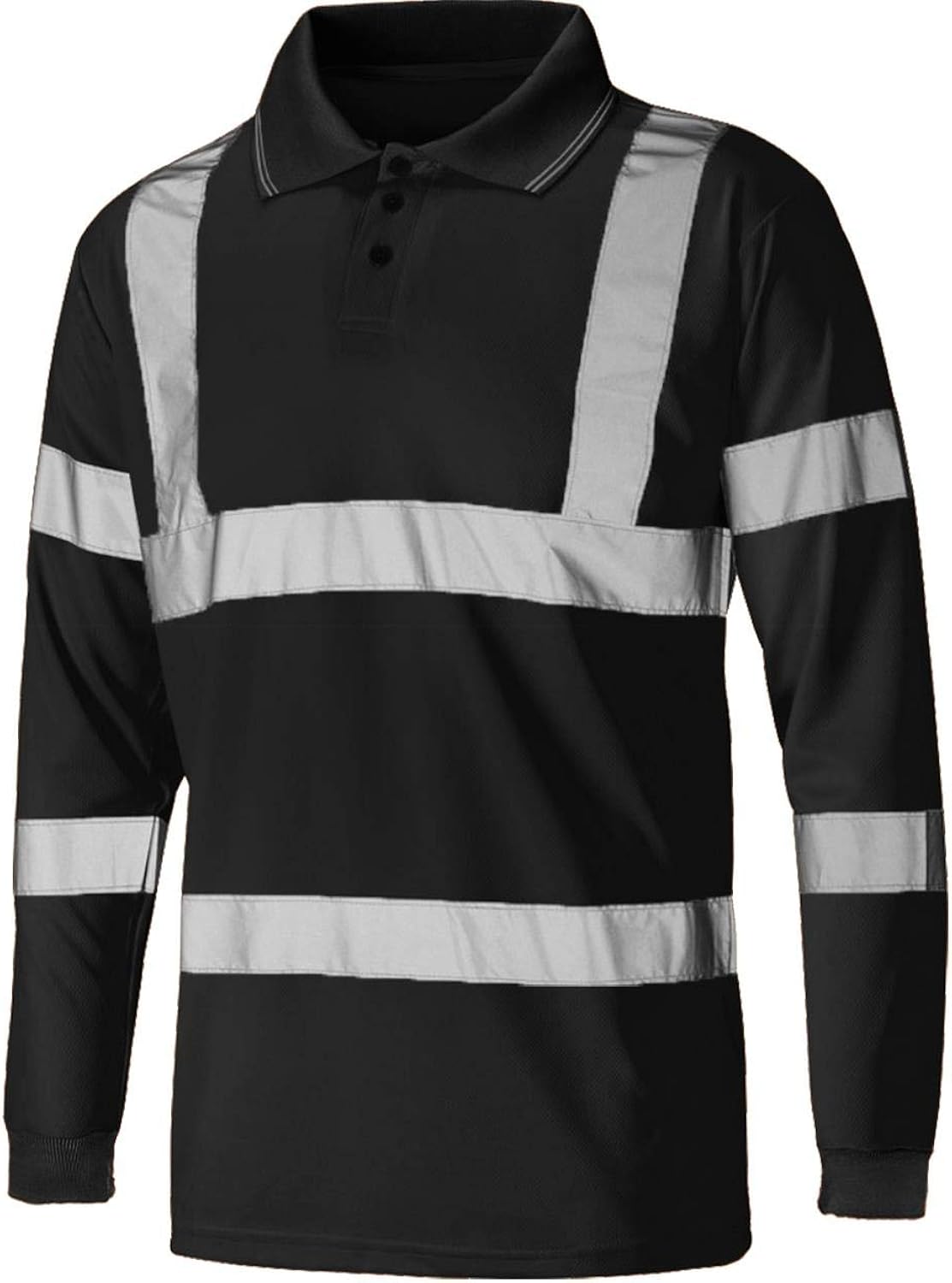 Fashion Fateek Mens Hi Viz Vis High Visibility Long Sleeve Polo Shirt