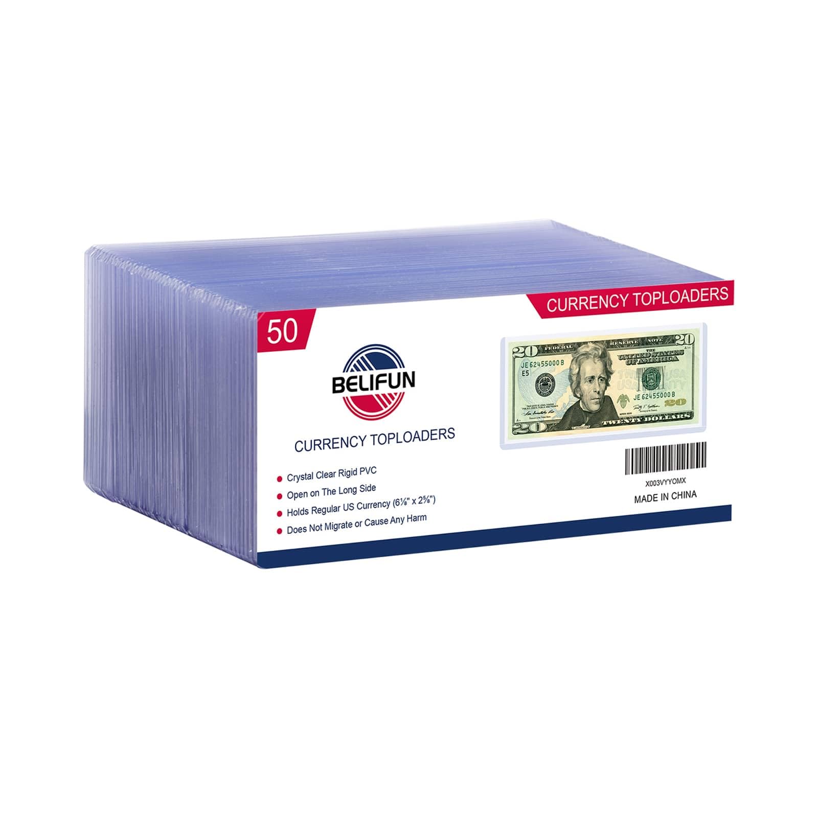 25 BCW CURRENCY TOPLOADERS Hard Rigid Holders For Banknotes Money US Dollar Bills