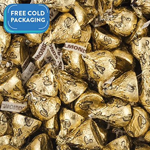 Bulk Chocolate HERSHEY'S KISSES Gold Foil Milk Chocolate With Almonds 5 lb