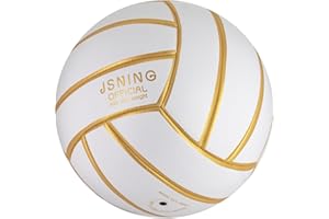 JSNING Golden White Volleyball, Volley lite for Outdoor Indoor Beach Game,Soft Touch,Official Size 5,Gift for Boy Girl Man and Woman