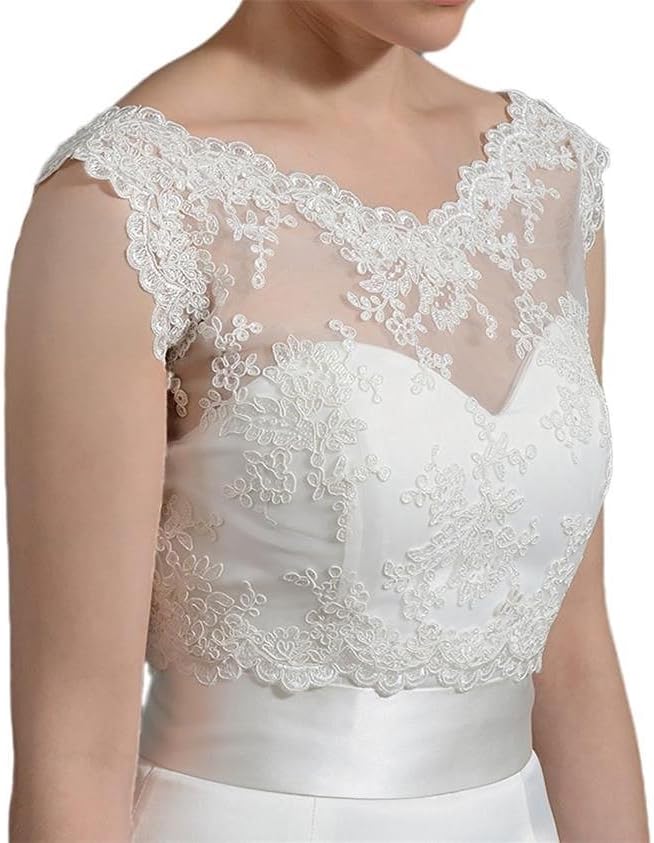 EllieHouse Women's Lace Wraps Wedding Bridal Bolero Jacket WJ20