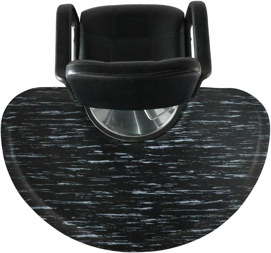 Ergohead Semi Circle Salon Mat 3′x 4′Barber Shop Chair Mat Anti-Fatigue Floor Mat for Hair Stylist, 1/2" Thick Warterproof Standing Comfort Floor Mat Beauty Mats Under Styling Chair, Marble Color: Furniture & Decor
