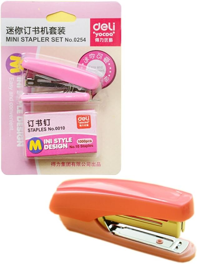 Lovely Mini Stapler/Desktop Stapler Hand Held stapler 12 Sheet Capacity Pink